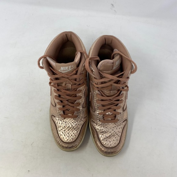 Nike Dunk Sky Hi Premium Wedge Sneaker Boots Rose Gold Womens SZ 6 644411-900 - Picture 6 of 12